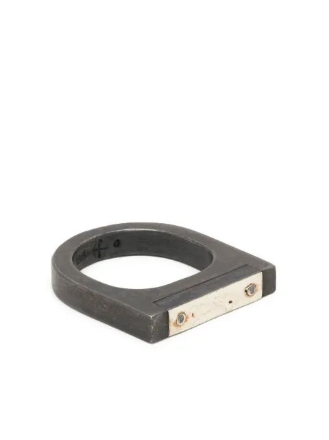 Parts of Four two-tone plate ring Silver 8142KA10KW