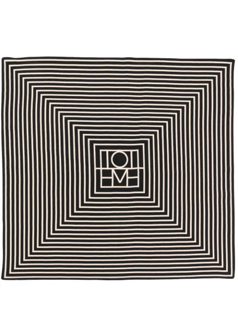 TOTEME signature monogram silk scarf Black 222852800200