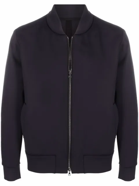 Harris Wharf London two-pocket zip-up bomber jacket Blue C9353PKT