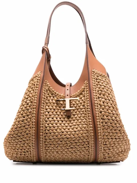 Tod's Timeless raffia tote bag Neutrals XBWTSBAR300RGM