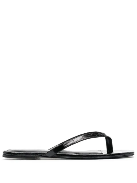 TOTEME croco-embossed flip flops Black 213904819281