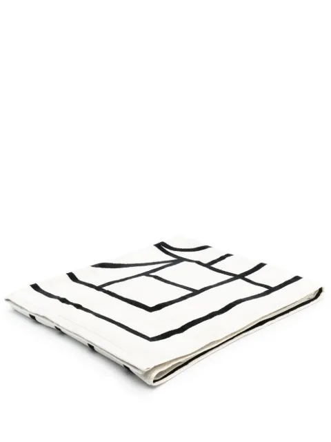 TOTEME monogram jacquard beach towel Black 223895810999