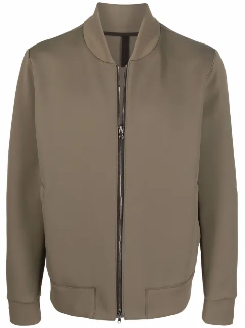 Harris Wharf London two-pocket zip-up bomber jacket Green C9353PKT