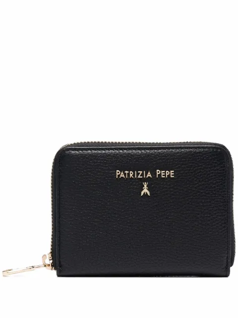 Patrizia Pepe logo-lettering pebble wallet Black CQ8512L001K103000