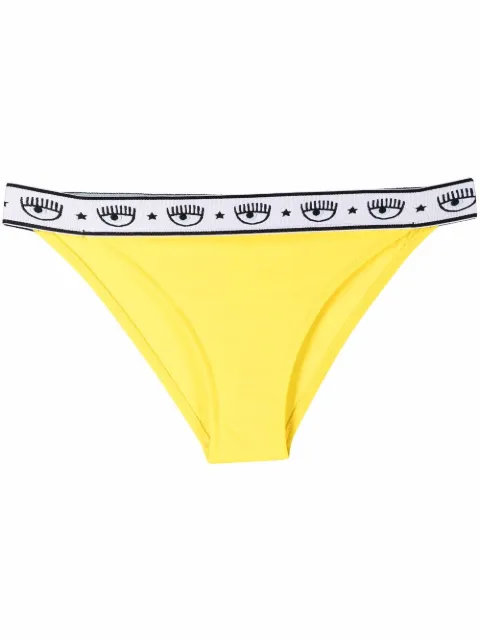 Chiara Ferragni logo-tape detail bikini bottom Yellow A71045211