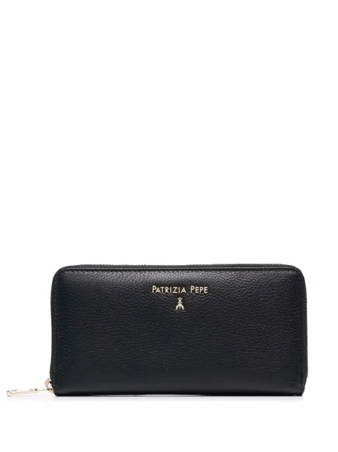 Patrizia Pepe pebble-leather Continental wallet Black CQ4879L001K103