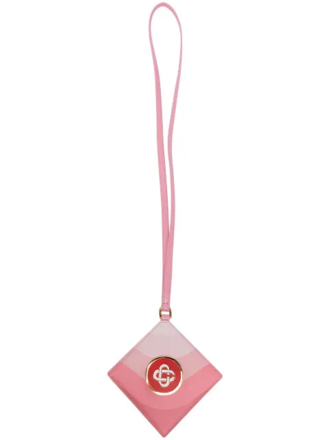 Casablanca logo patch neck strap cardholder Pink AS22BAG007