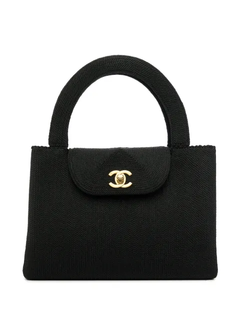 CHANEL Pre-Owned 1997-1999 CC Turn-lock top-handle bag Black CSSRCHB6424