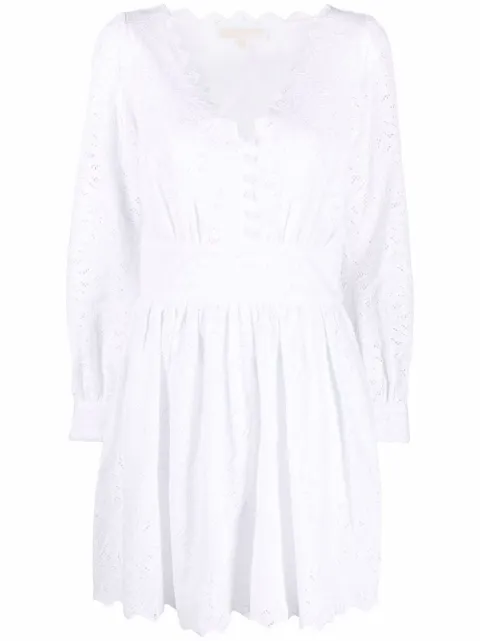 Michael Michael Kors broderie anglaise cotton dress White MS280XV4MM