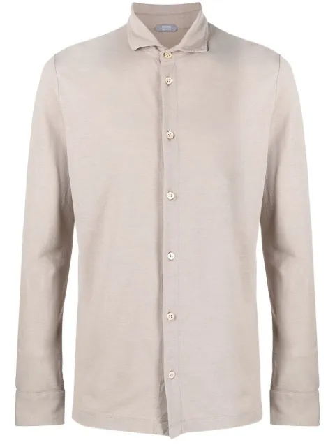 Zanone slim-cut button-down shirt Neutrals 811978Z0380