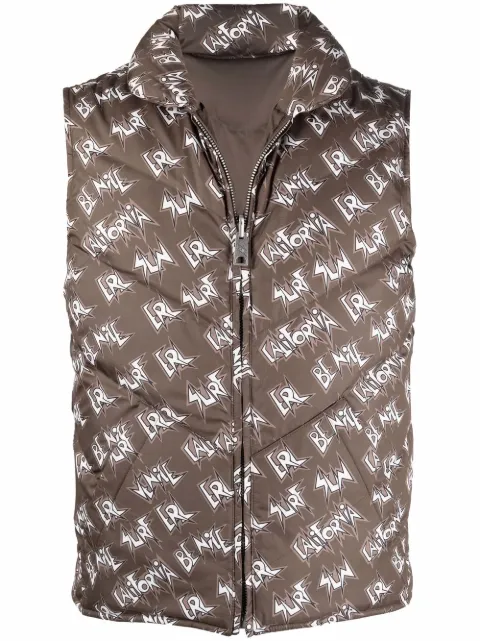 ERL logo-print padded gilet Green ERL04C005