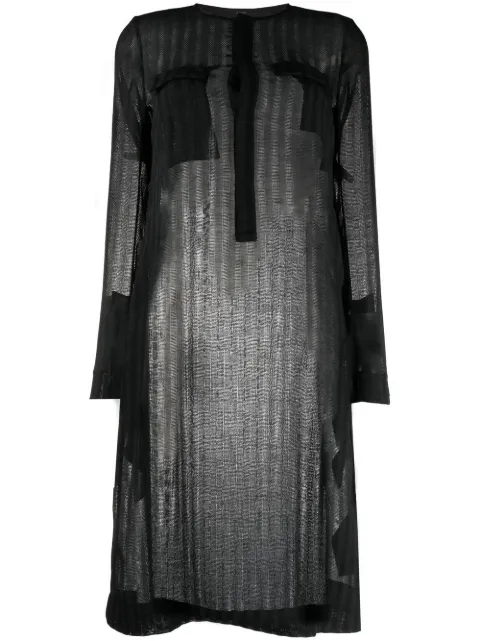 SAPIO striped sheer oversized T-shirt Black 221D0501N15