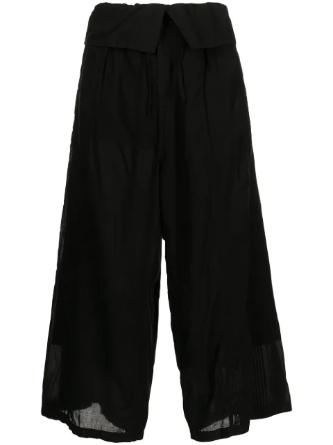 Y's cropped paperbag-waist culottes Black YGP15800