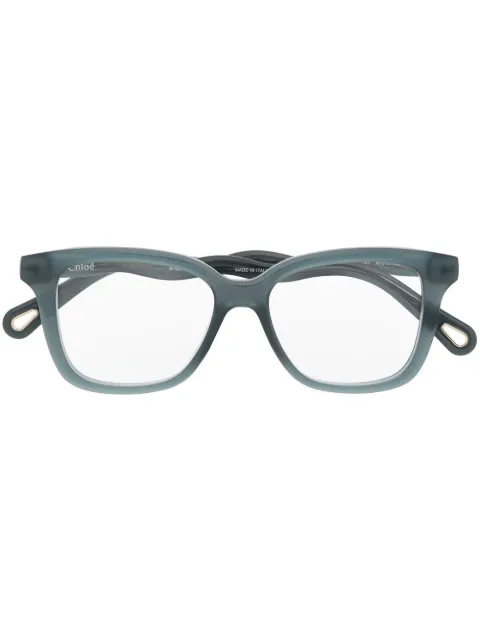 Chloé Eyewear logo-lettering cat-eye glasses Blue CH0090O