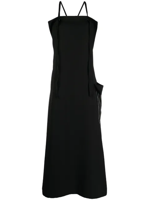 Y's draped-pocket midi dress Black YGD08100