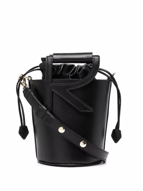Roger Vivier logo-lettering leather bucket hat Black RBWANNK0120XMA