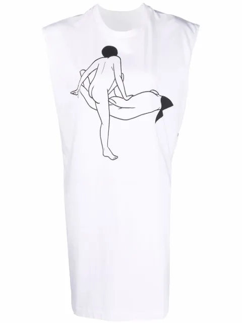 LEMAIRE x Tomaga printed sleeveless T-shirt dress White X221JE435LJ080