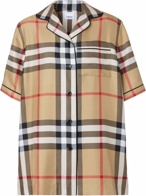 Burberry Vintage Check silk pajama shirt Neutrals 8052749A7028