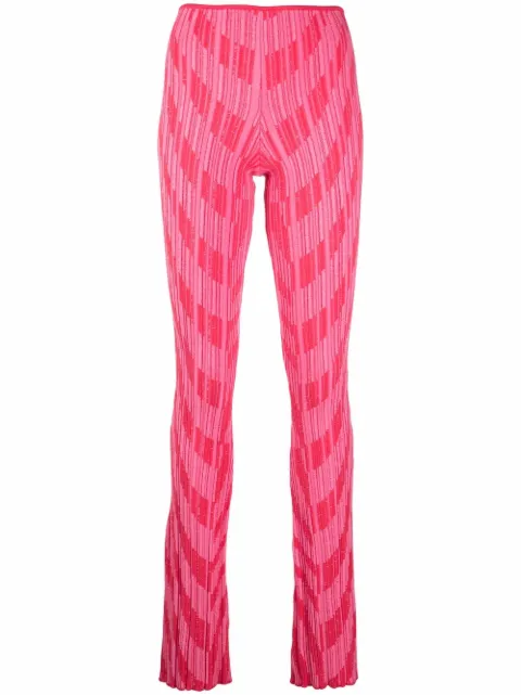 Philosophy Di Lorenzo Serafini intarsia-knit flared trousers Pink A03832106