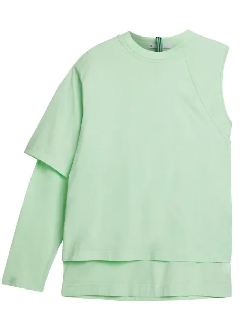 Y-3 asymmetric layered-effect T-shirt Green HG8551