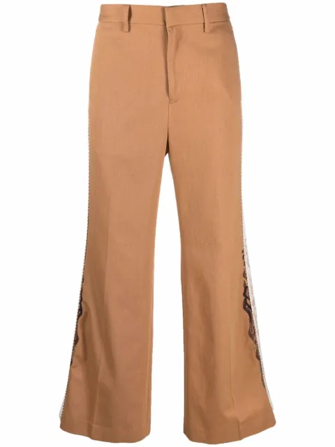 Doublet side-trim flared trousers Brown 22SS16PT174
