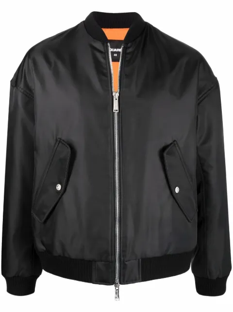 DSQUARED2 slogan-print bomber jacket Black S74AM1221S53148