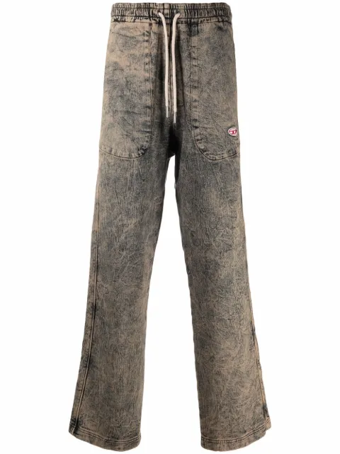Diesel acid-wash straight-leg trousers Brown A0598109D16