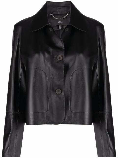 Arma button-up leather jacket Black 007L22106302