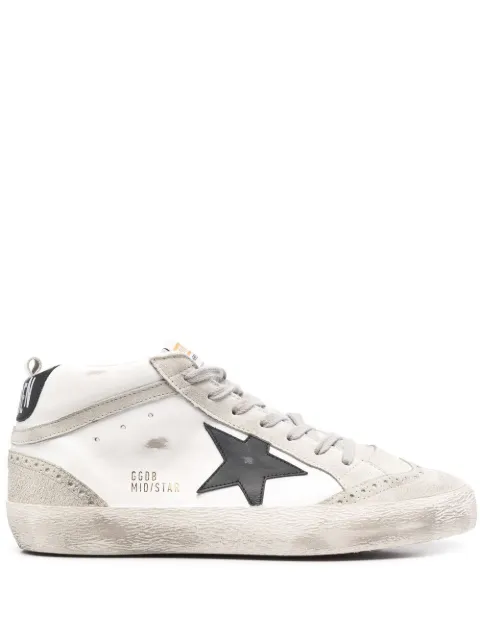 Golden Goose Mid Star distressed-effect sneakers White GMF00122F001487