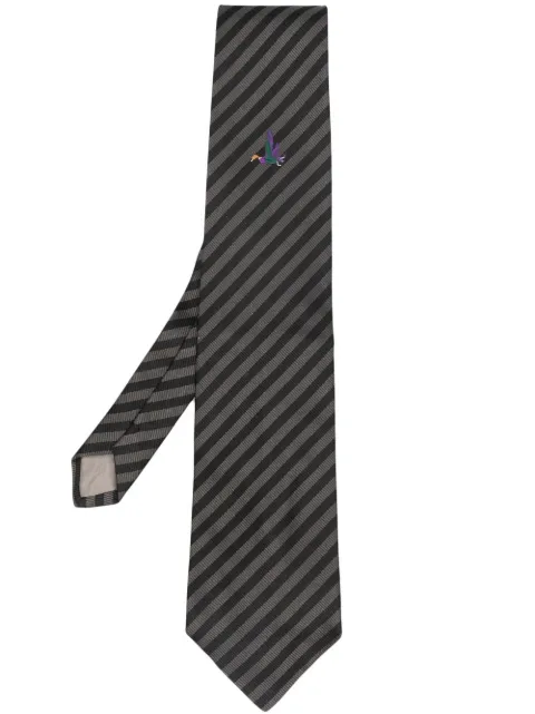 Versace Pre-Owned 1970s embroidered-mallard silk tie Grey VERS120BPQ