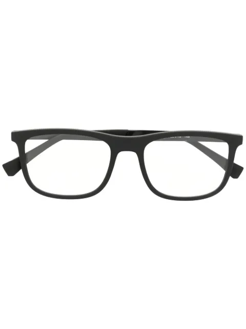 Emporio Armani matte rectangle-frame glasses Black EA3170