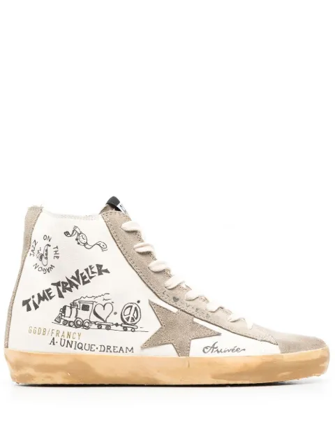 Golden Goose Francy Journey-print high-top sneakers Neutrals GWF00113F003441