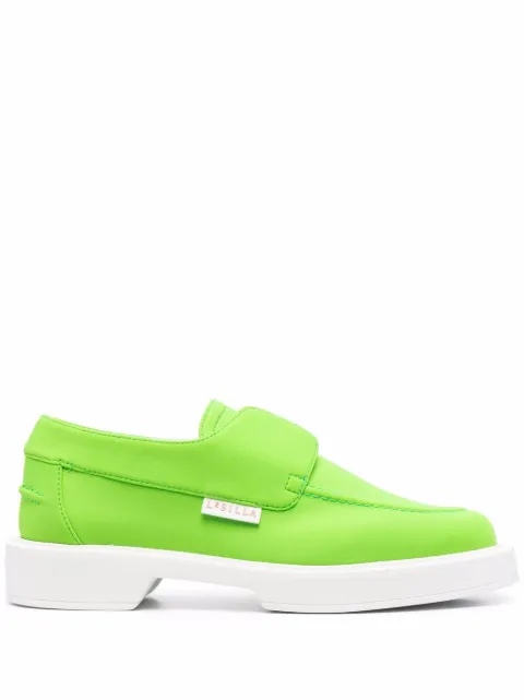Le Silla slip-on leather loafers Green 5129U020M1PPSSA