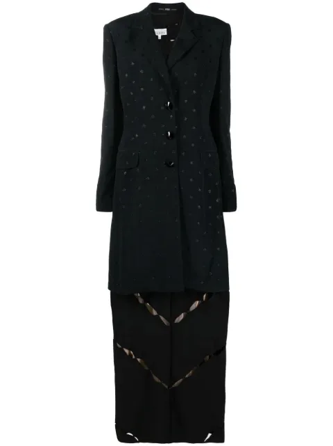 Gianfranco Ferré Pre-Owned 1990s embroidered dress-jacket set Black GFFE980H
