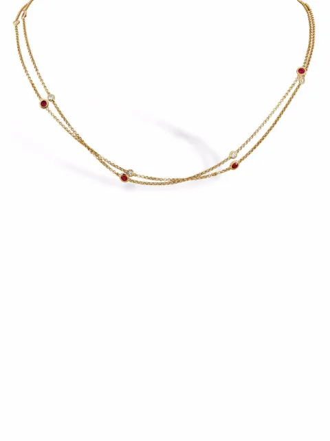 Pragnell 18kt rose gold Sundance ruby and diamond necklace Pink CR1708