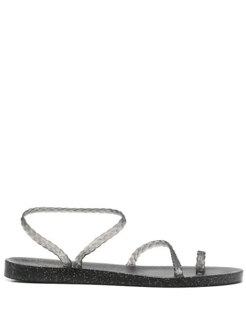Ancient Greek Sandals glitter-detailed single-toe flip flops Black ELEFTHERIAJELLYBLACKGOLDGLITTER
