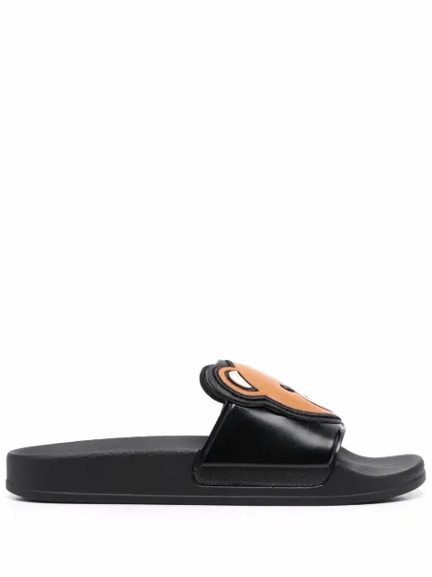 Moschino Teddy Bear motif slides Black MA28662G0EM14