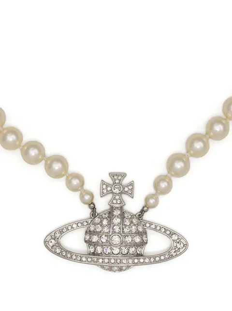 Vivienne Westwood row-pearl orb-charm necklace Silver 6301009902P104CN