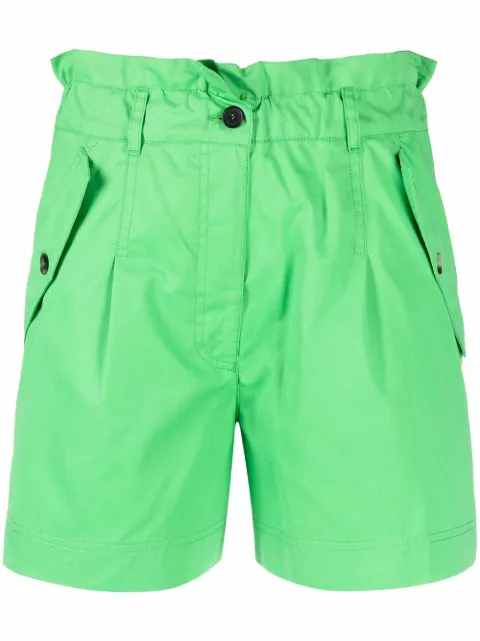 Kenzo logo-embroidered high-waisted shorts Green FC52SH0619CP