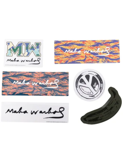 Maharishi logo sticker (set of six) Orange 9736WARHOLSTICKERPACKVINYL