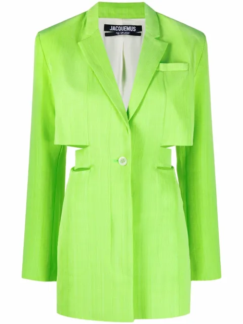 Jacquemus Bari cut-out tailored dress Green 221DR0161031