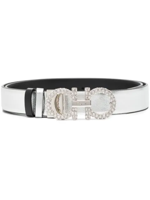 Ferragamo adjustable Gancini belt Silver 746845
