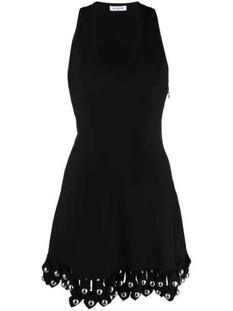 Alaïa beaded-hem skater dress Black AA9R22021M667