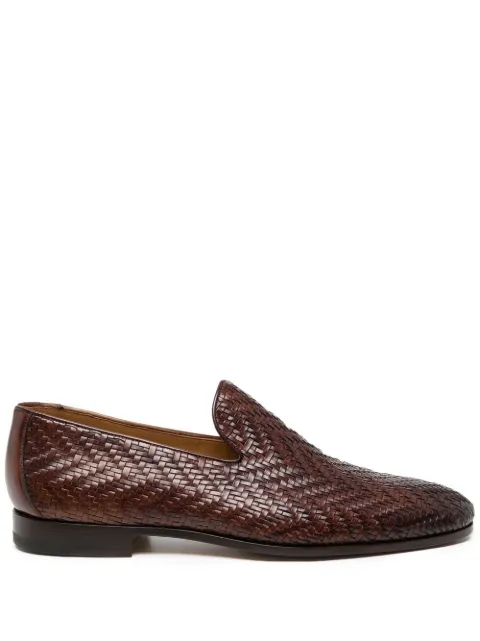 Magnanni interwoven leather loafers Brown 24604CAOBA