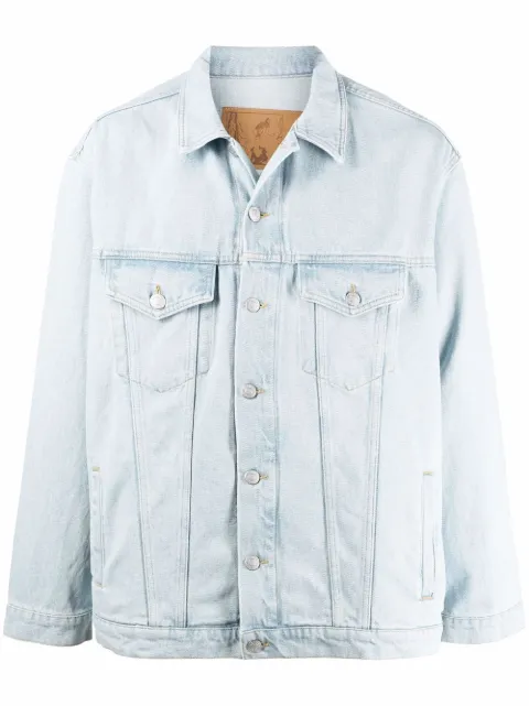 Martine Rose logo-print denim jacket Blue CMR201DL