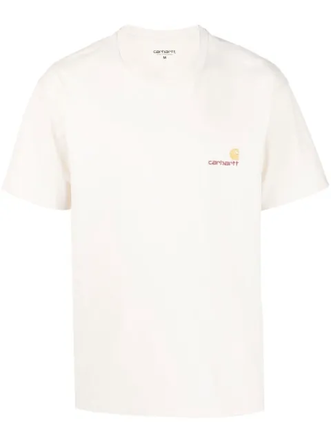 Carhartt WIP logo-embroidered organic cotton T-shirt Neutrals I029956