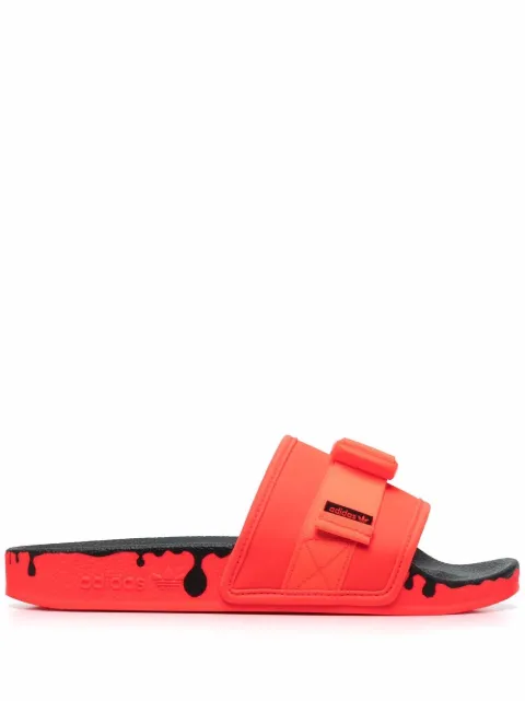 adidas Pouchylette flat slides Orange GY1009