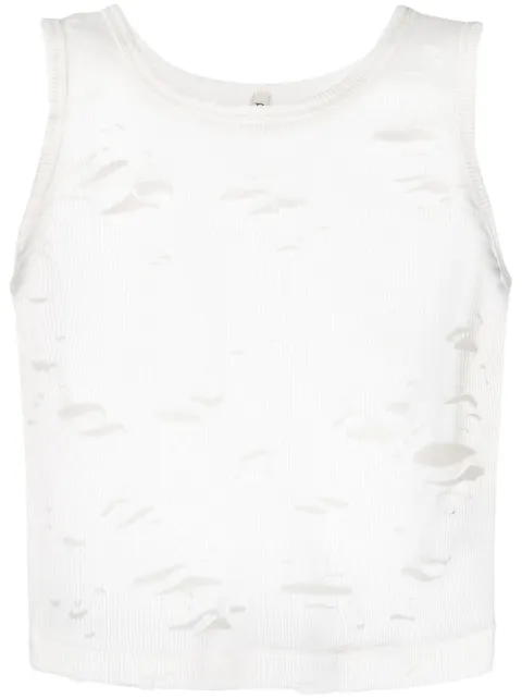 R13 destroyed tank top White R13WK080K001B