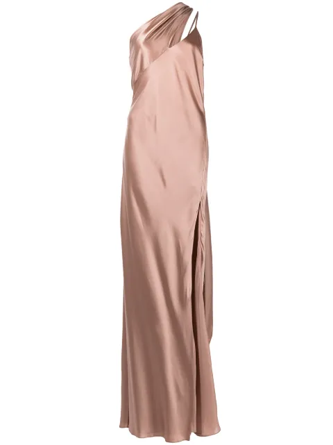 Michelle Mason draped-panel silk gown Neutrals M9159