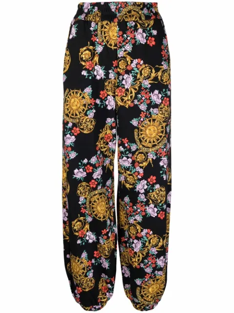 Versace Jeans Couture Sun Flower Garland trousers Black 72HAA320FS024